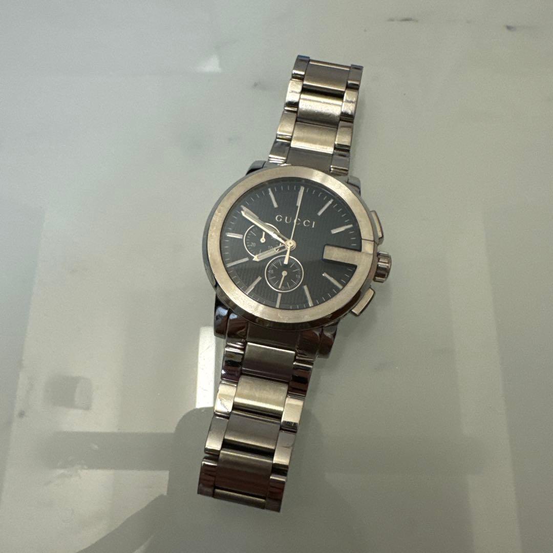 GUCCI ステンレススチール ブラックダイヤル 時計