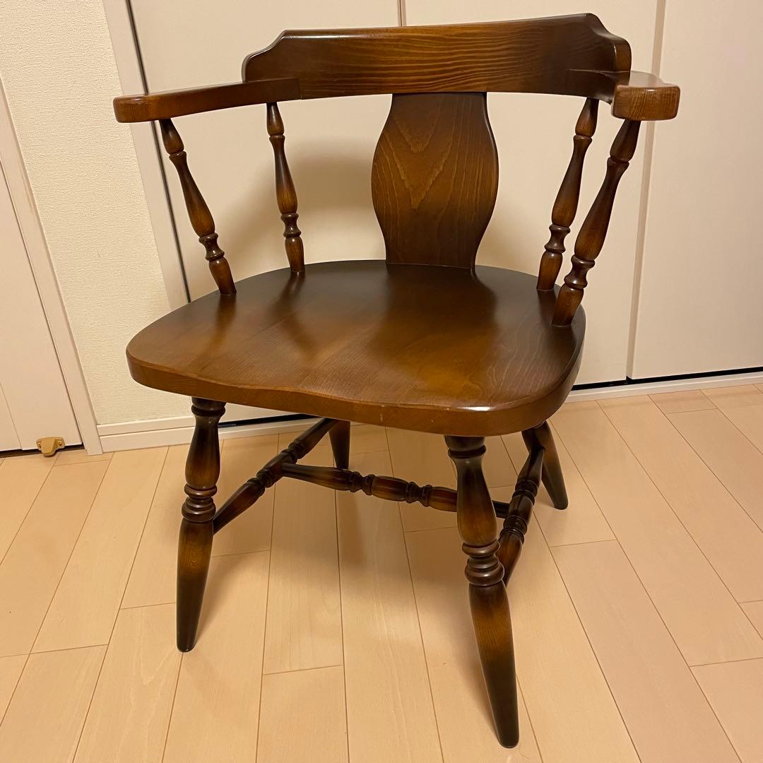 飛騨産業 キツツキマーク ダイニングチェア アームチェア ろくろ脚 2