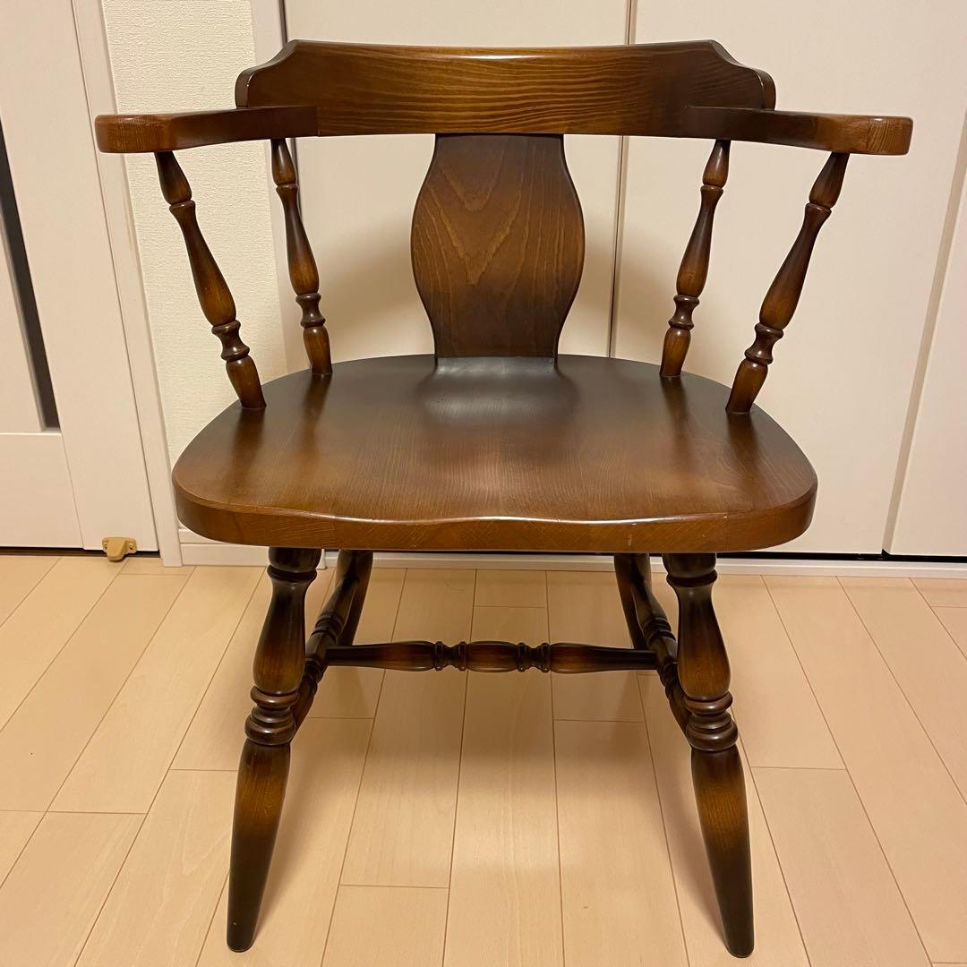 飛騨産業 キツツキマーク ダイニングチェア アームチェア ろくろ脚 2