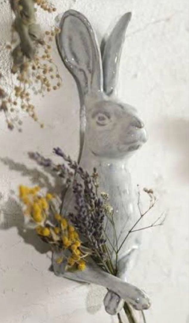 Yarnnakarn ヤナカーン ウサギ ウォールオブジェ ホワイト