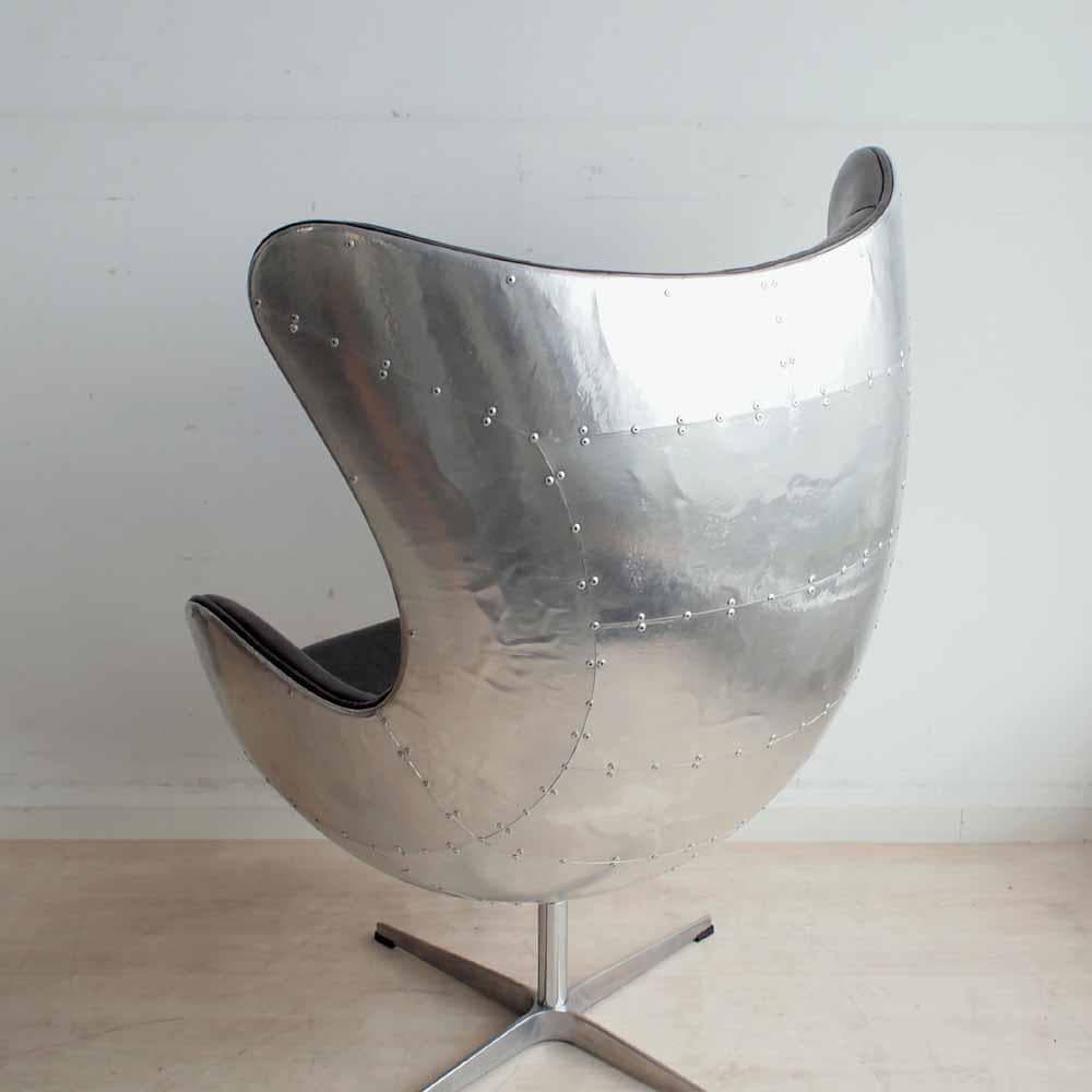 アルミニウムバック エッグチェア リプロダクト 合皮 ZR24268