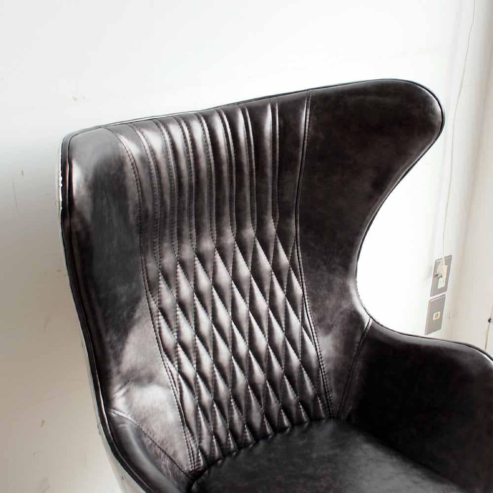 アルミニウムバック エッグチェア リプロダクト 合皮 ZR24268