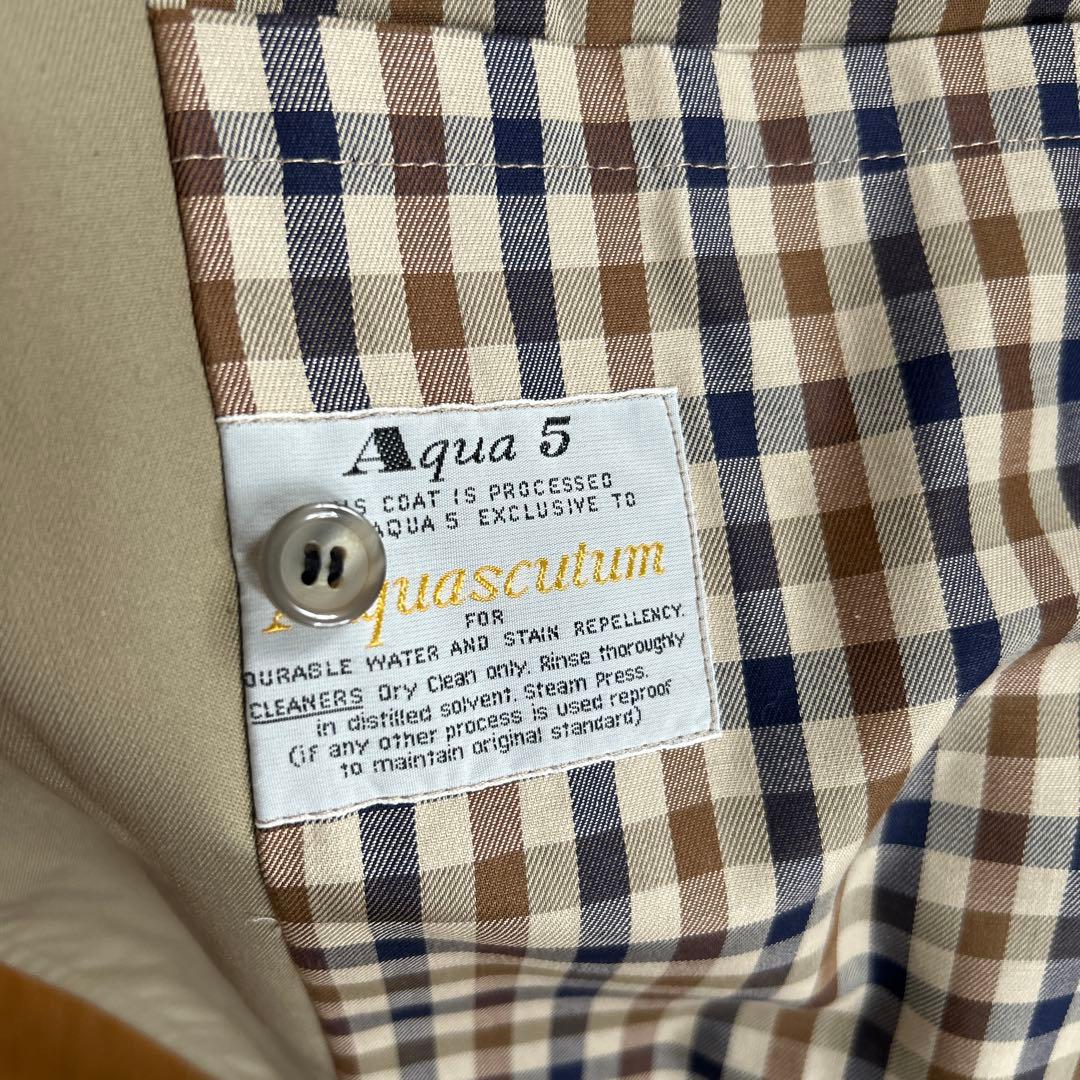 Aquascutum オリーブ トレンチコート ダブルボタン　メンズ