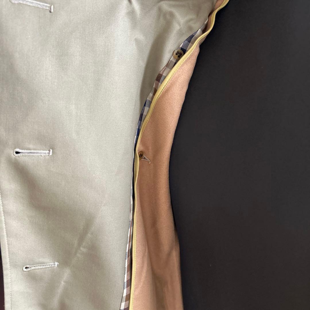 Aquascutum オリーブ トレンチコート ダブルボタン　メンズ