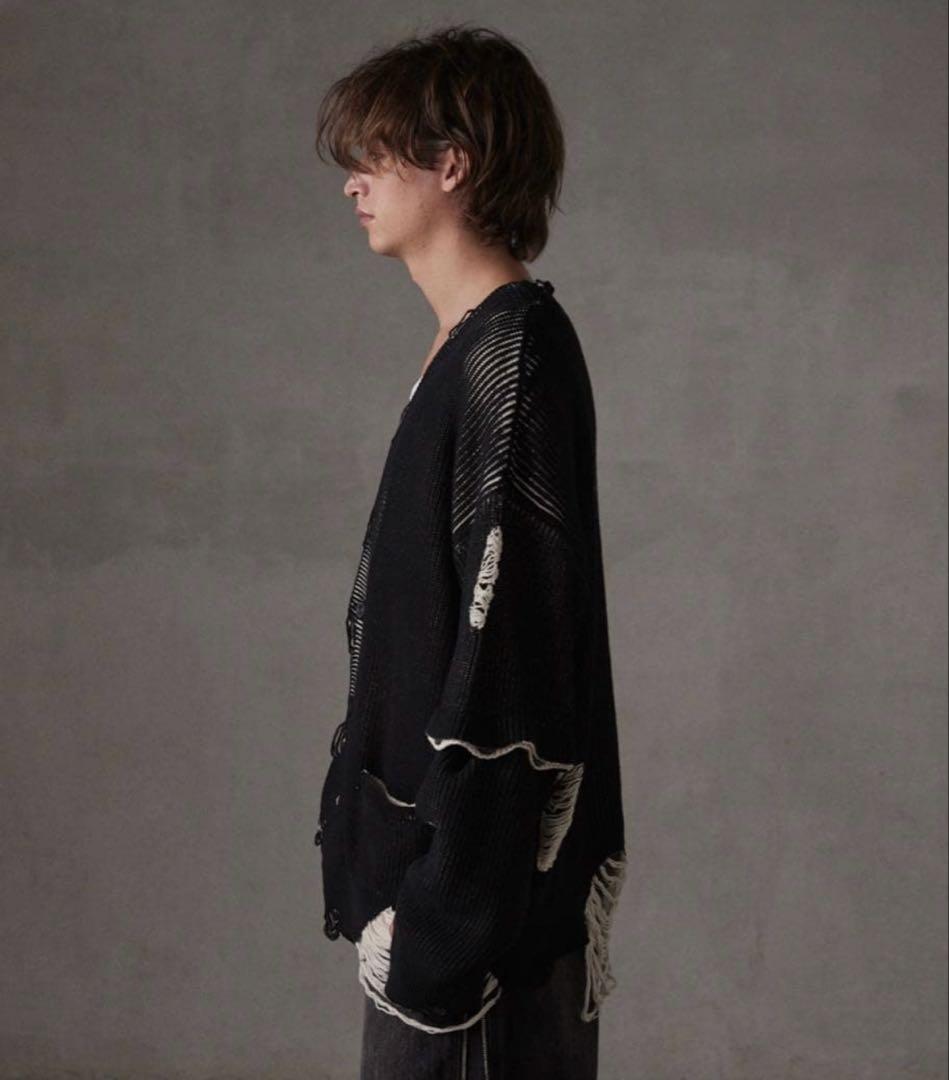 grancy ダメージニットカーディガン