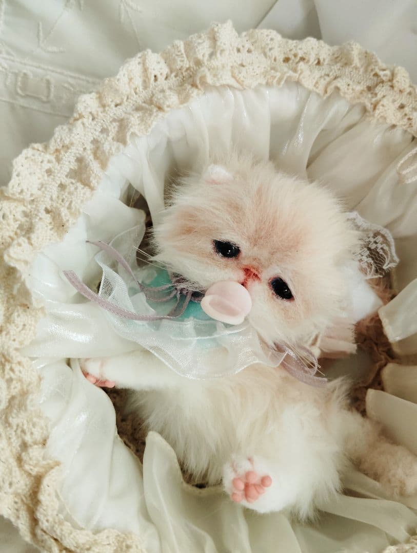 生後２週間♡双子子猫ちゃん♡お世話セット♡アートドール♡ぬいぐるみ♡