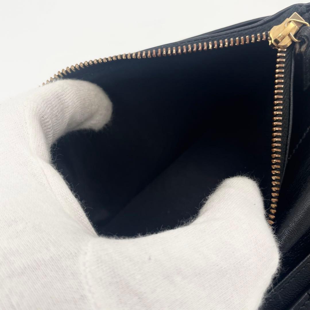 【✨美品】サンローラン 長財布 YSL クロコ レザー カサンドラ ブラック