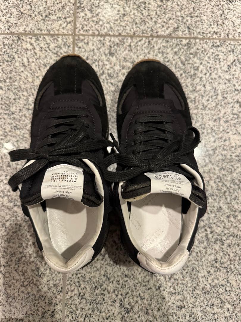 MaisonMargiela黒 スエード ローカット スニーカー