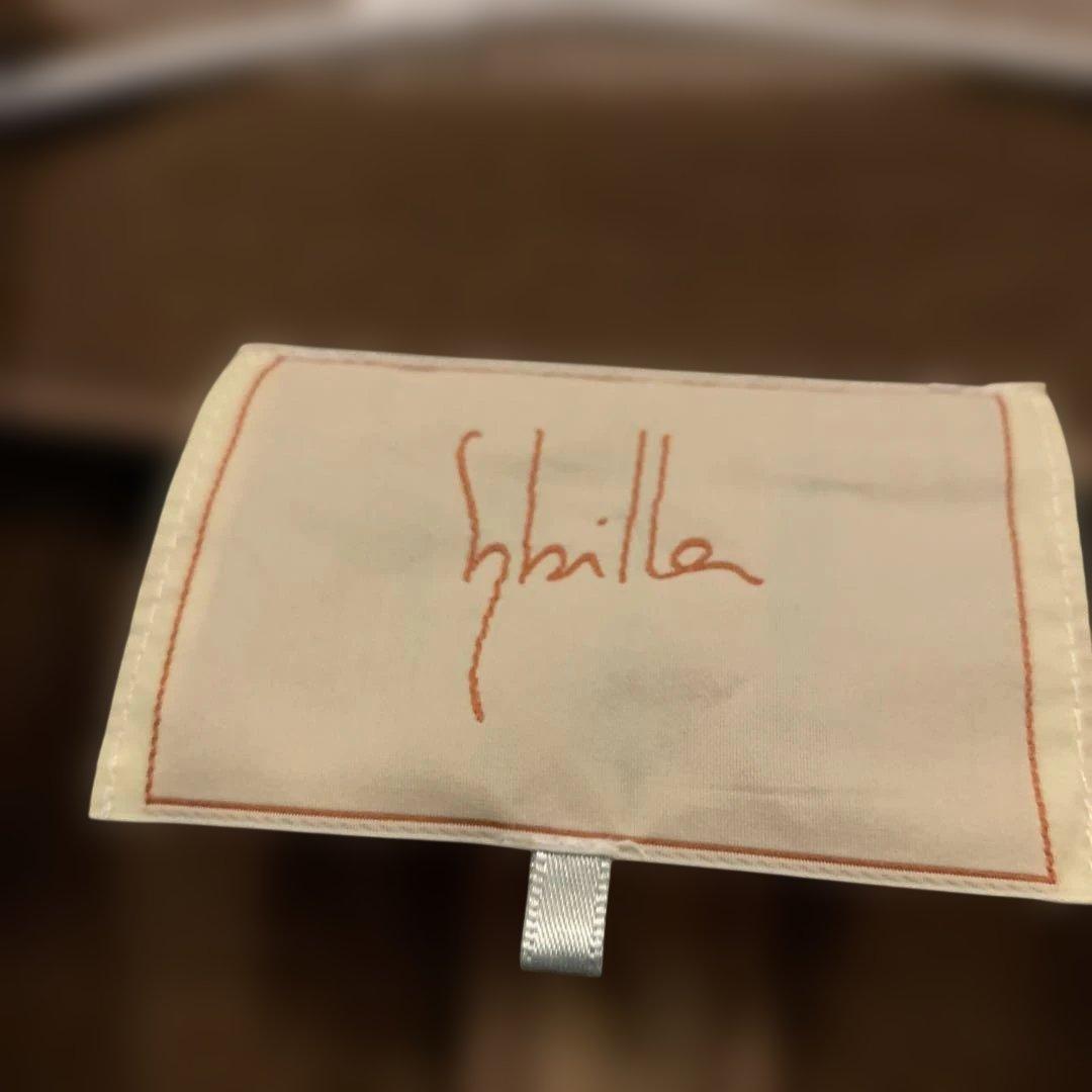 シビラ ダブルフェイス ケープデザインウール調コート キャメル色