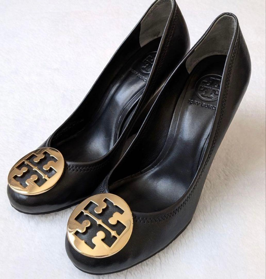 m*4様 Tory Burch ブラックレザー ハイヒール 8.5M