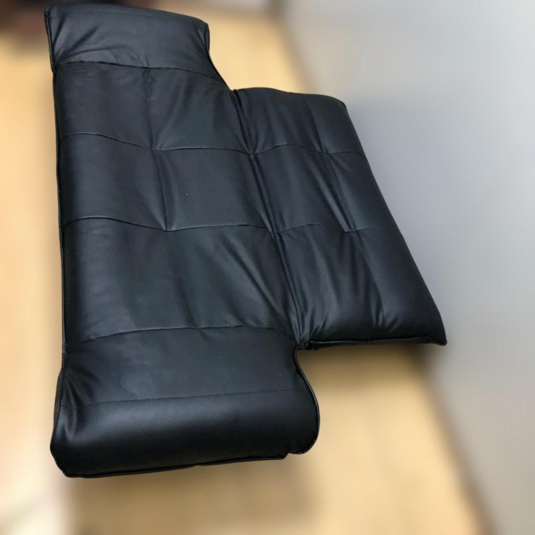 送料無料 ソファベッド リクライニング ブラック 合皮 ソファ88142