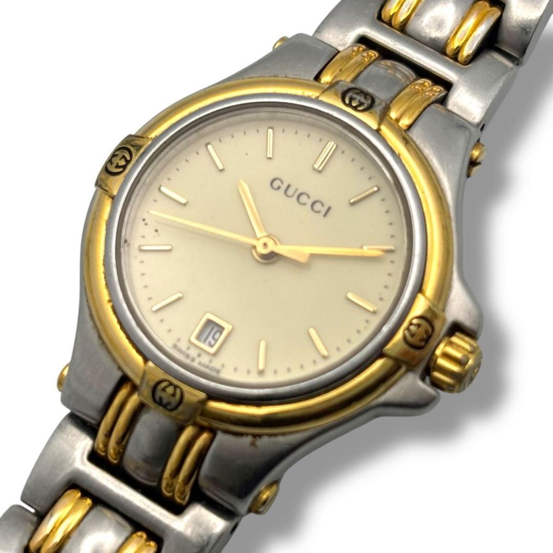 稼働 グッチ 腕時計 クオーツ レディース 9040L コンビ