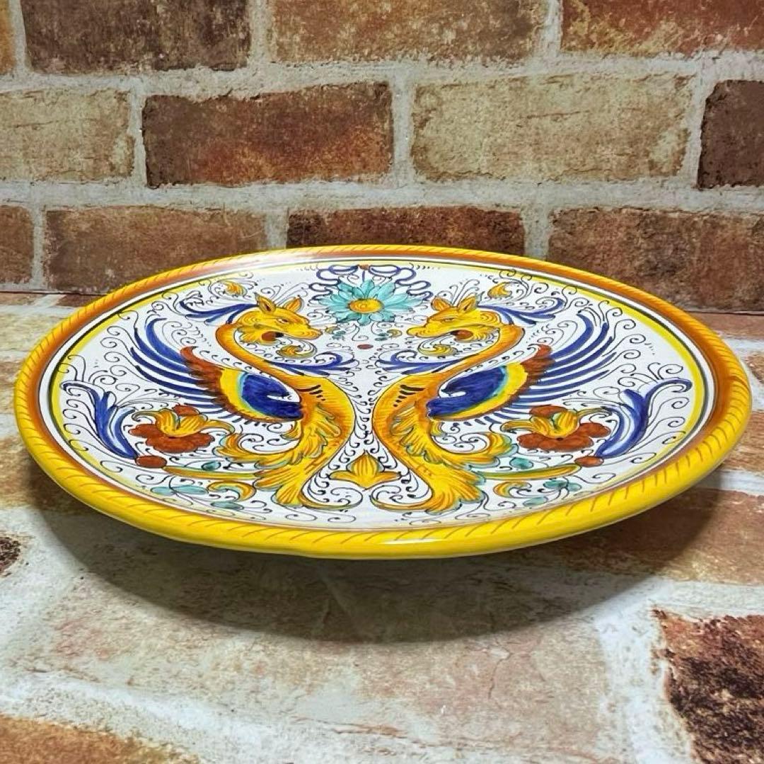 イタリア製 マヨルカ焼き デルータ陶器 飾り皿