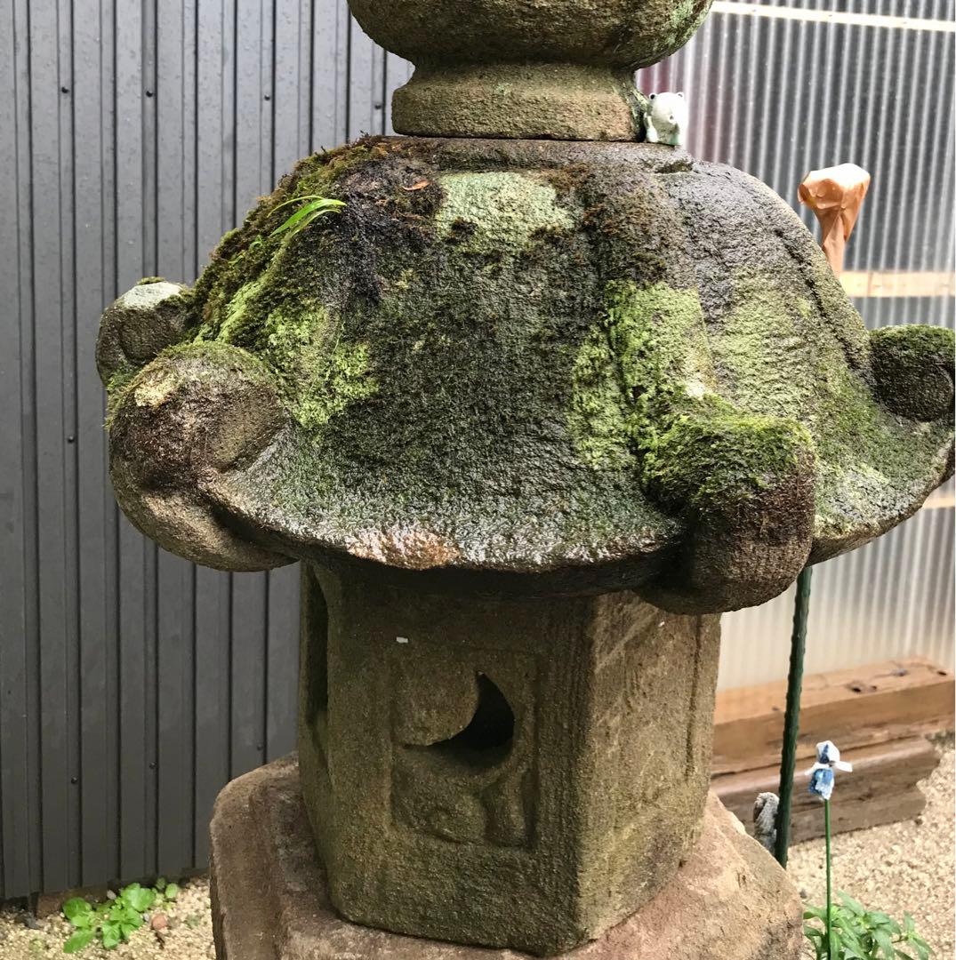 【天然石・春日灯篭・茶庭灯篭・坪庭灯篭】庭石オブジェ箱庭造園ガーデニング苔庭燈籠