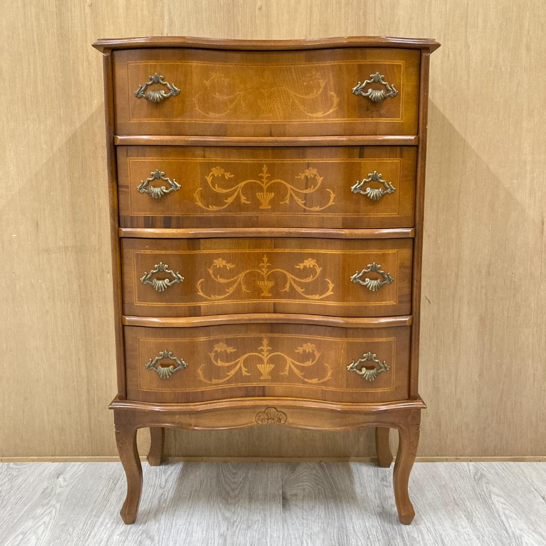 イタリア　象嵌　クラシック　4段チェスト ヨーロピアン 猫足