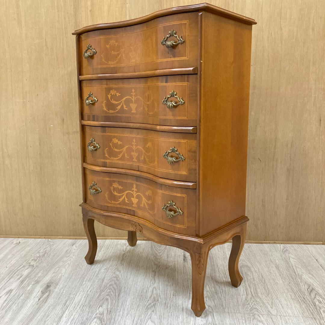 イタリア　象嵌　クラシック　4段チェスト ヨーロピアン 猫足