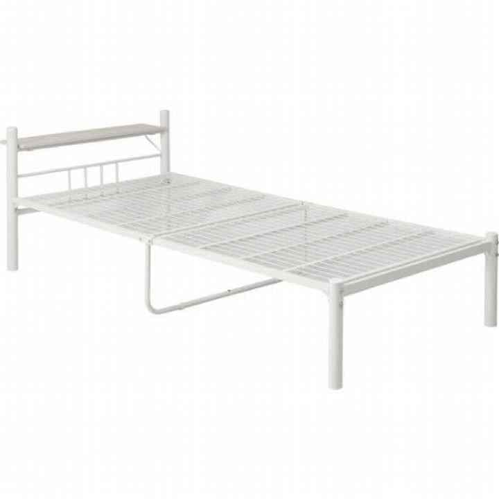 可動宮付 シングルベッド アイボリー