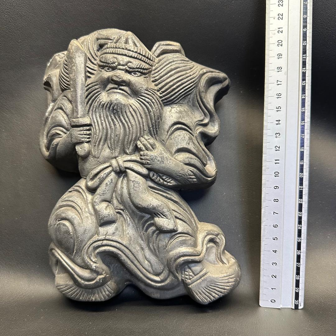 ♡Ec左1009 鍾馗 鐘馗 鬼瓦 厄除け 縁起物 土人形 アンティーク