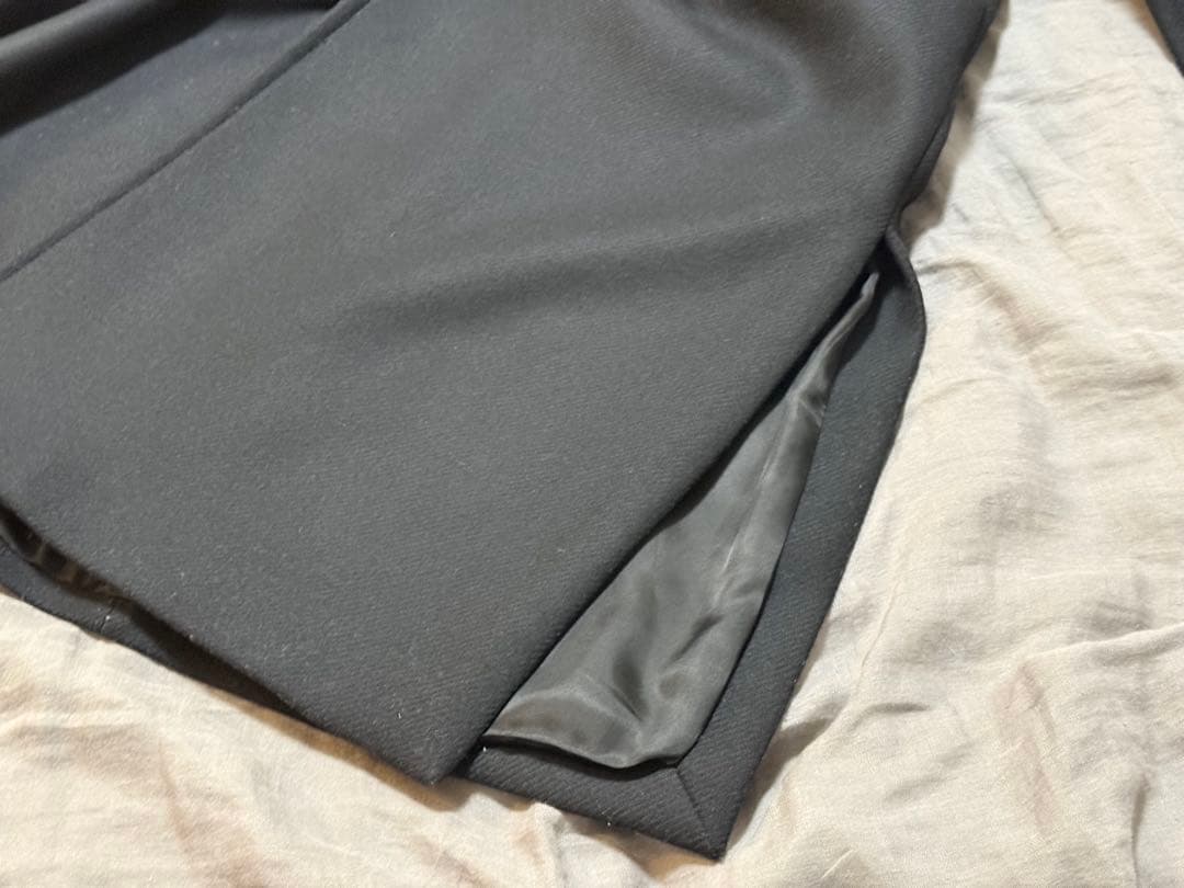 【ZARA】ベルト付きロングコート ブラック マンテコ ウール ガウンコート