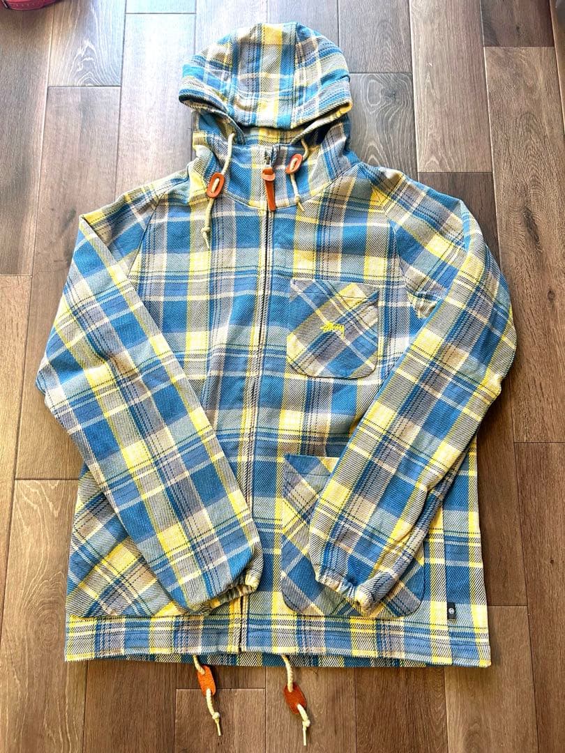 ステューシー チェック ジップアップ ジャケット パーカー size M