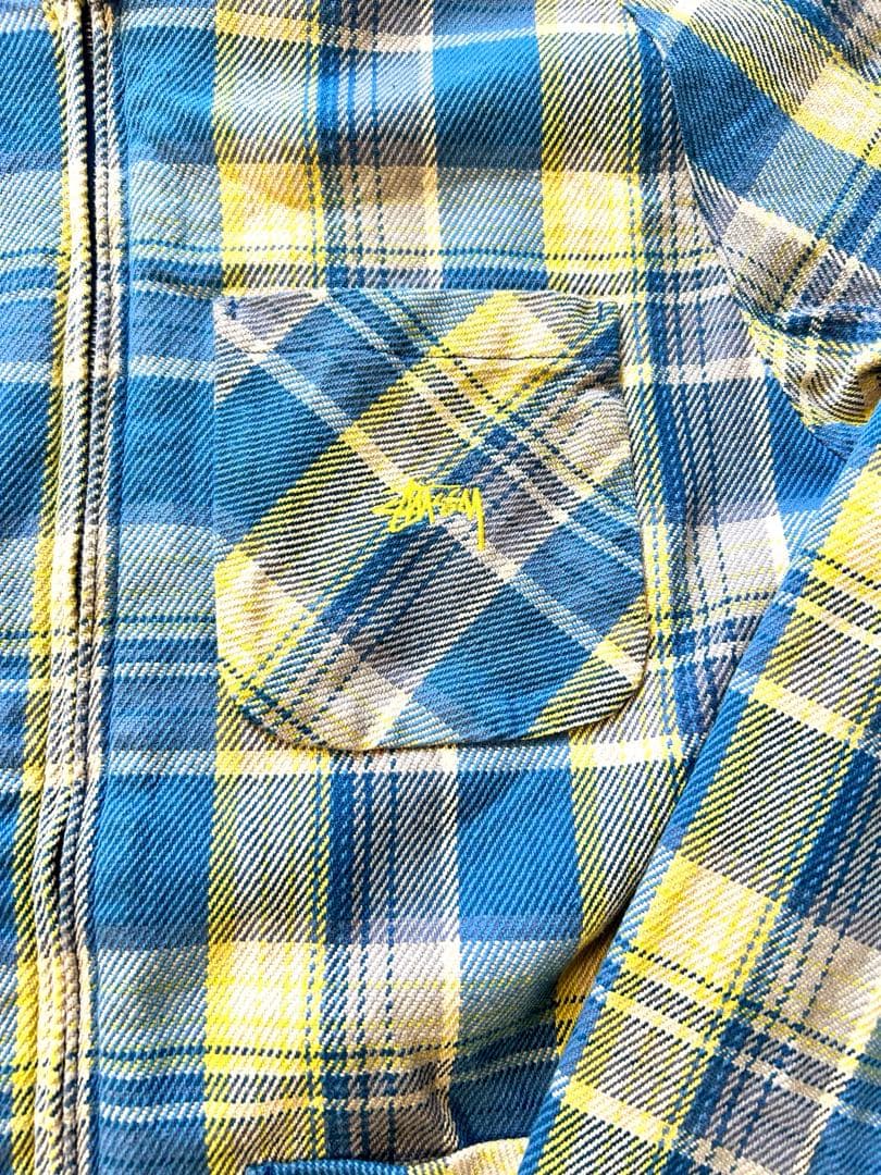 ステューシー チェック ジップアップ ジャケット パーカー size M