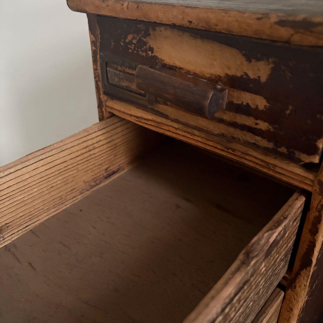 ぼろぼろの小引き出し　古道具　大正時代