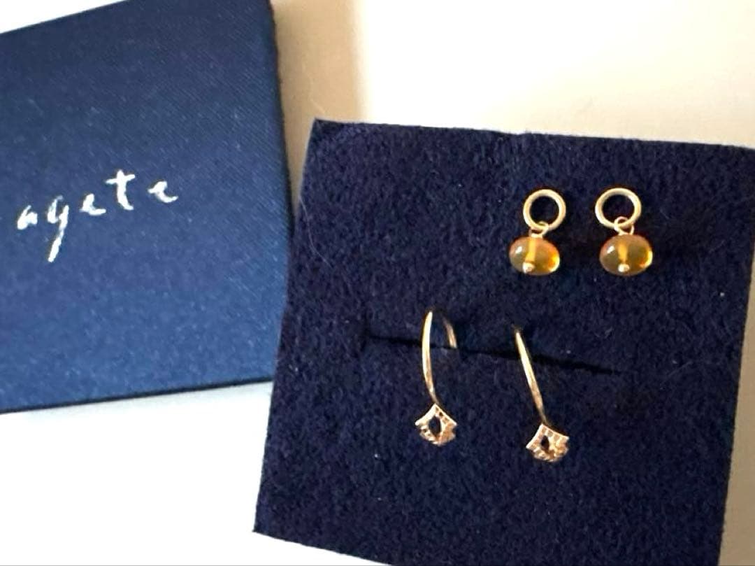 お値下げ＊アガットageteピアス&チャームセットk10