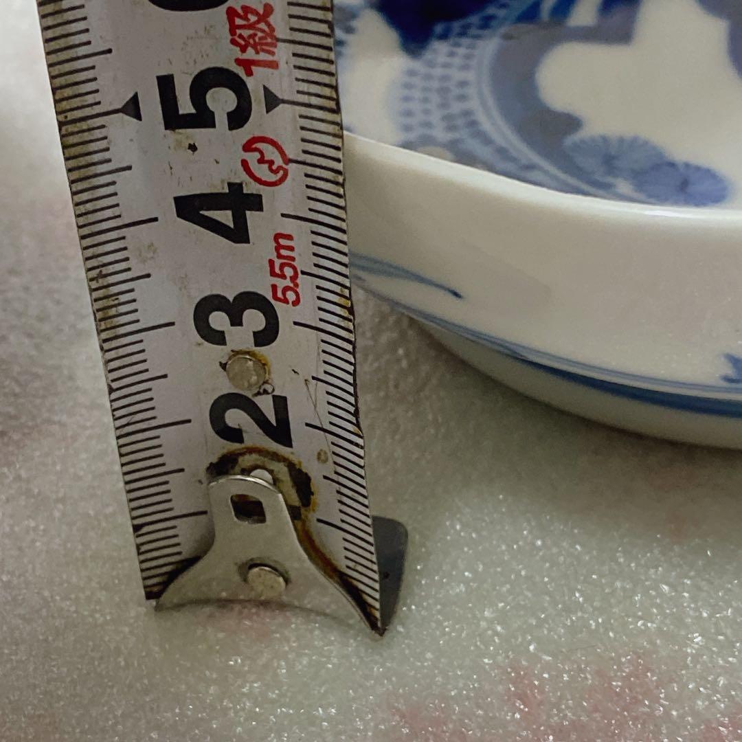 中国明中期　大明成化年製　青花　染付　賢人図　中鉢　5個　湯吞み　和食器　骨董