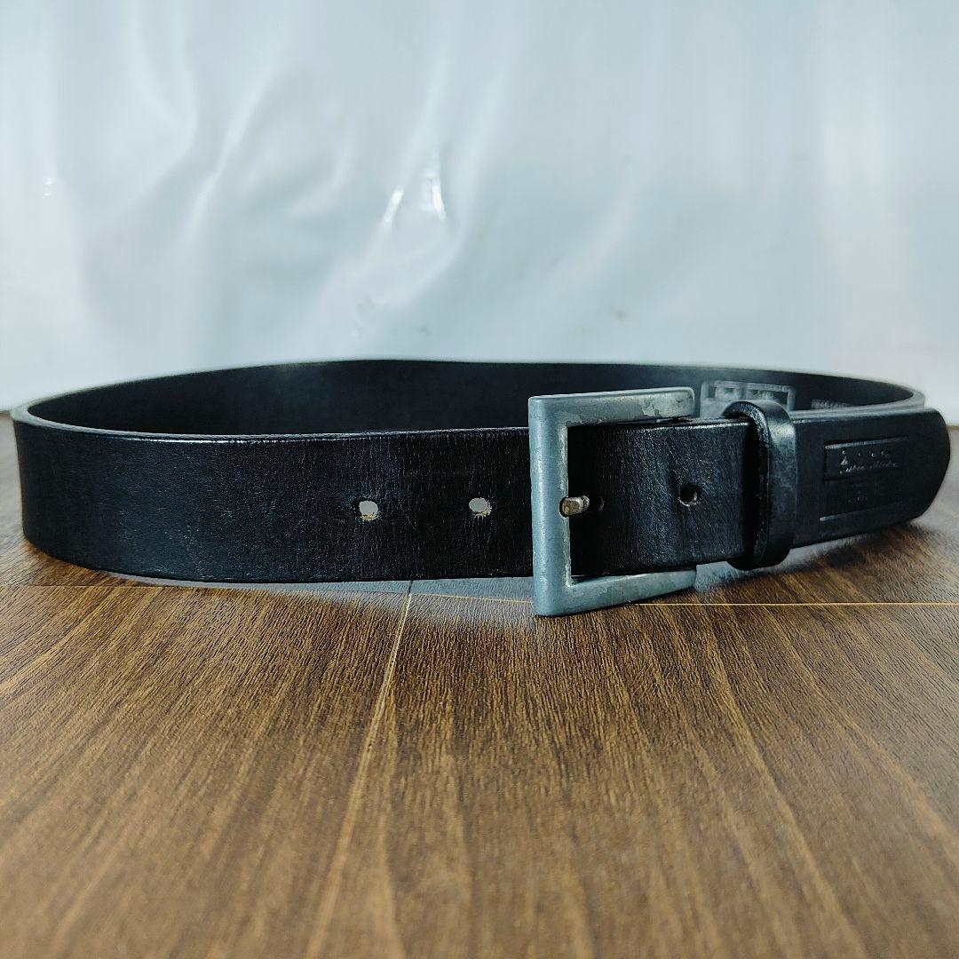 【英国製ヴィンテージ】Paul Smith　高級ドレスベルト　艶黒厚本革　正規品