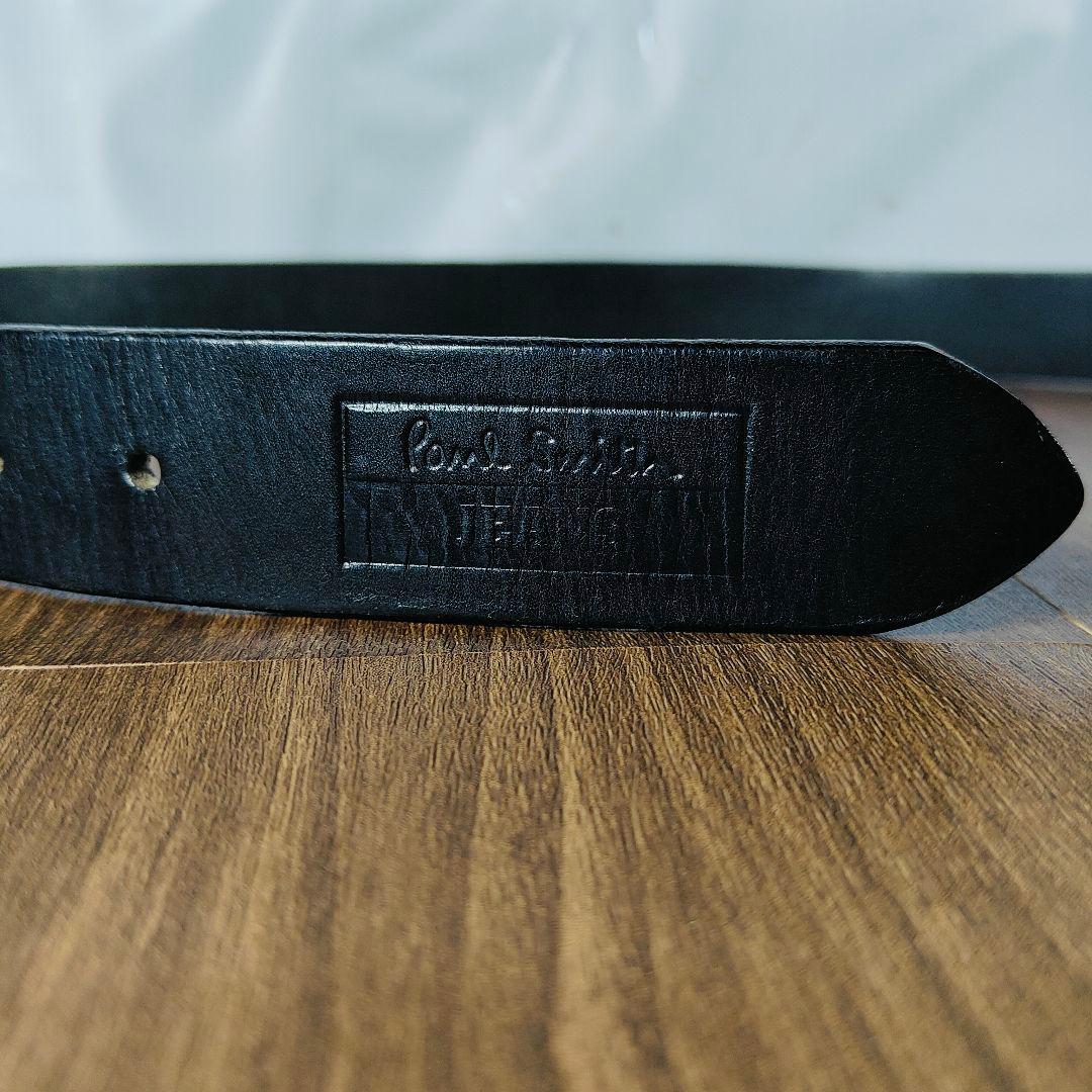 【英国製ヴィンテージ】Paul Smith　高級ドレスベルト　艶黒厚本革　正規品