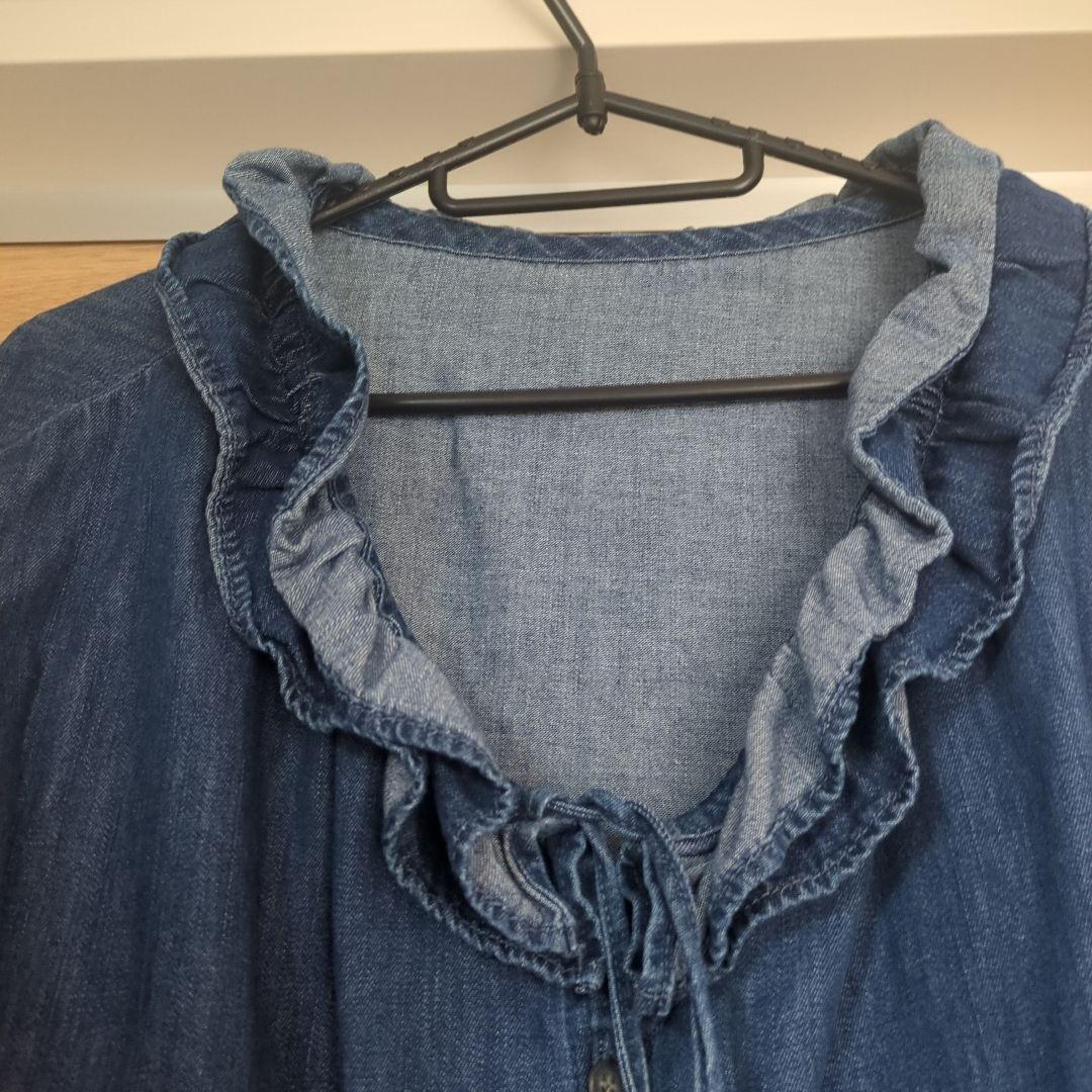 NOLLEYSデニムフリルシャツ 長袖