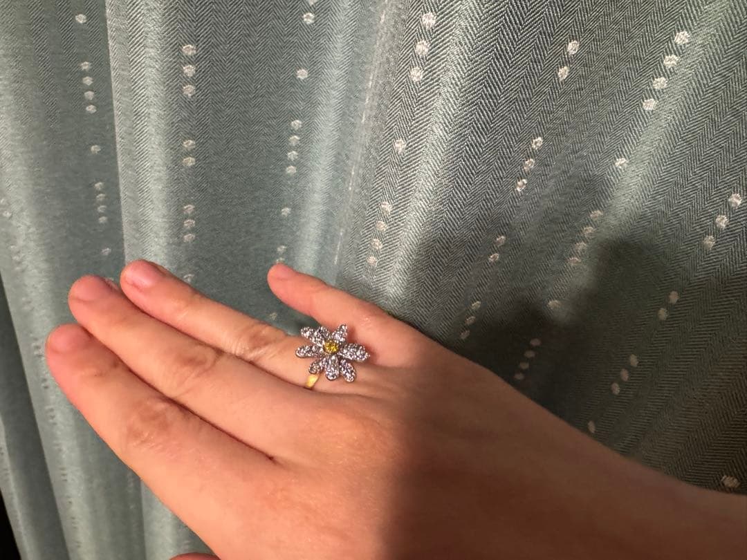 ビズー　タンザナイト K18×PT リングフルール bizoux リング9号