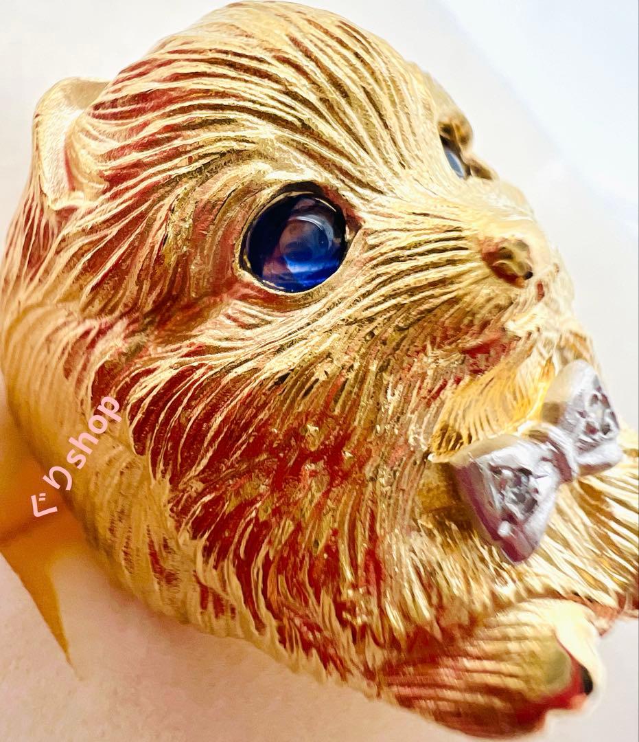 k18 犬 モチーフ リング