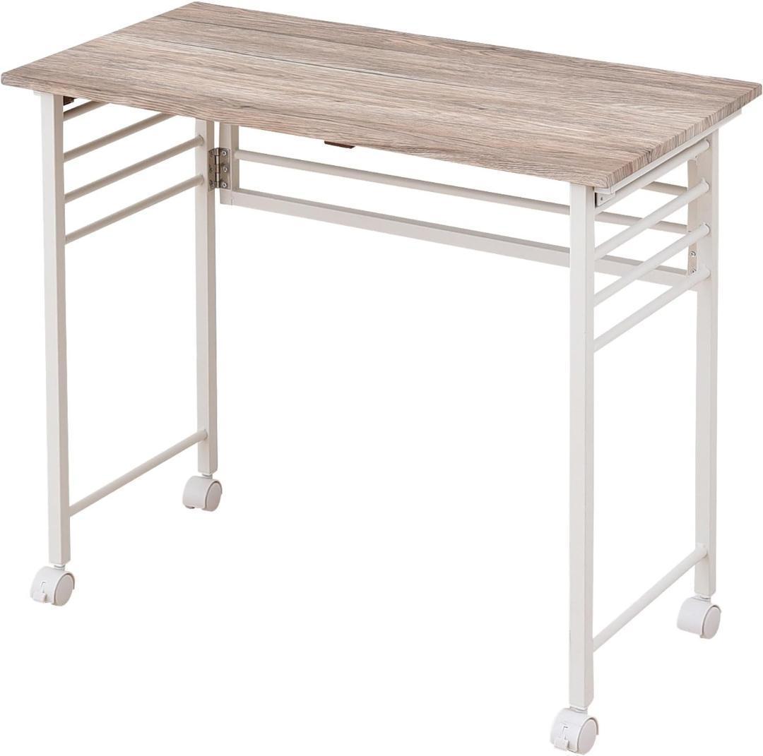 折りたたみ式 キャスター付きデスクNPSTC-8040（AIV/SWH）2台