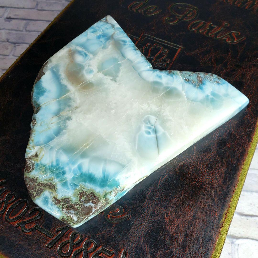 【高品質】ピンク入り！ラリマースライス 原石 プレート