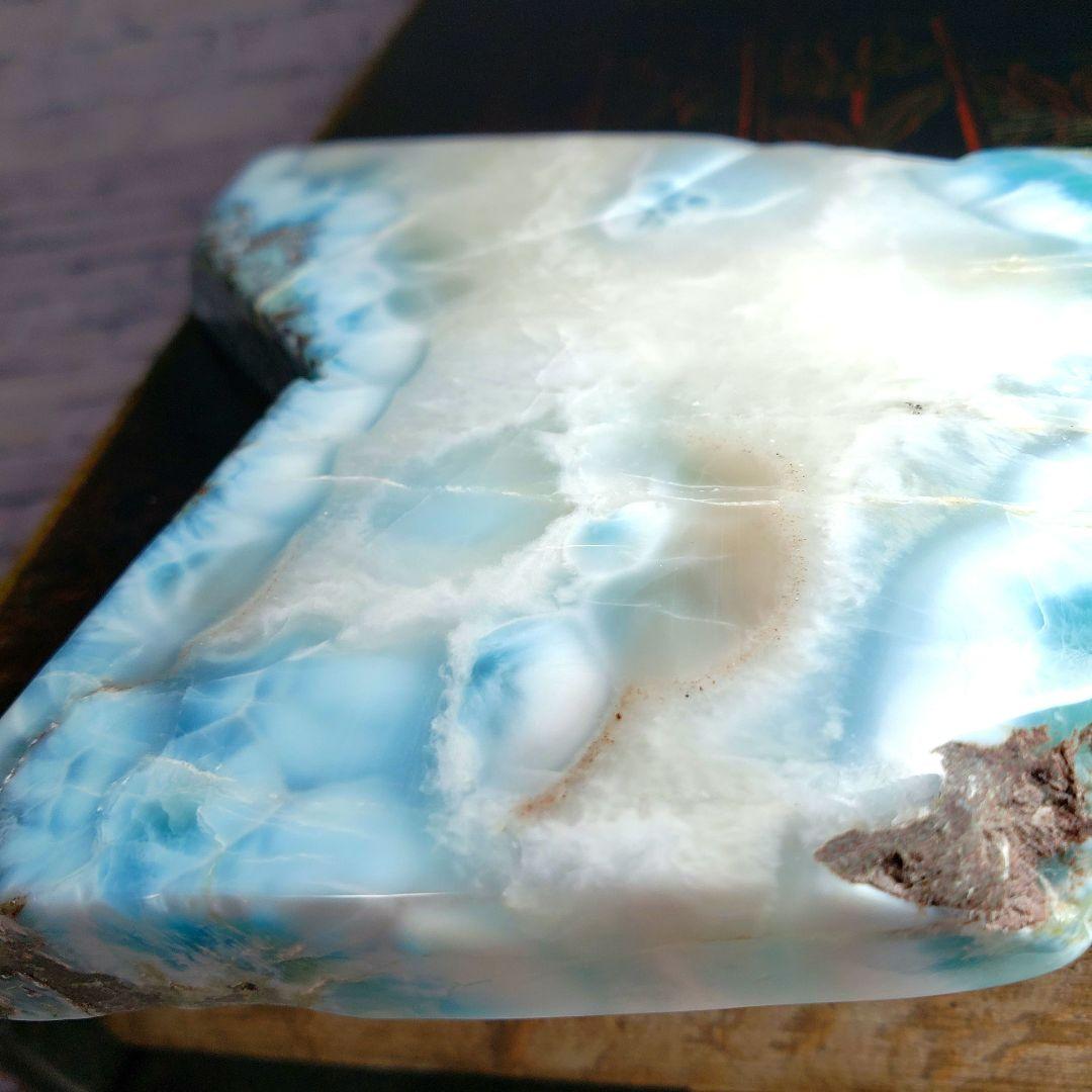 【高品質】ピンク入り！ラリマースライス 原石 プレート