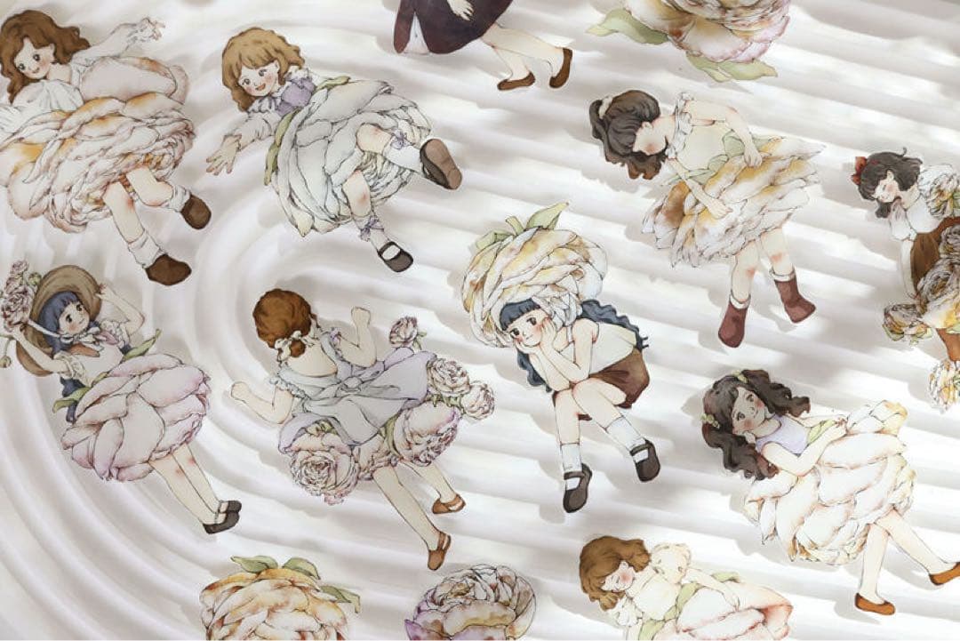 小白家文創《漫花飘》海外マスキングテープ　マステ 【1811】