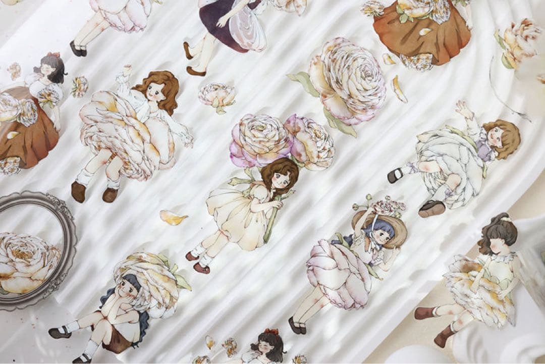 小白家文創《漫花飘》海外マスキングテープ　マステ 【1811】