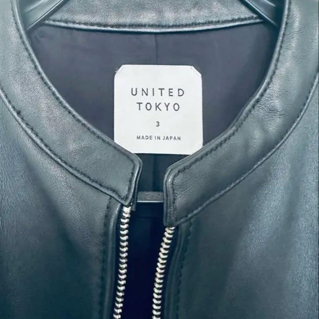 UNITED TOKYO ブラックレザーシングルライダース サイズ3