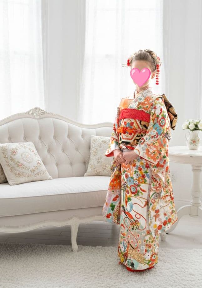 専用です☆アンティーク白系着物にだらり帯☆七五三フルセット