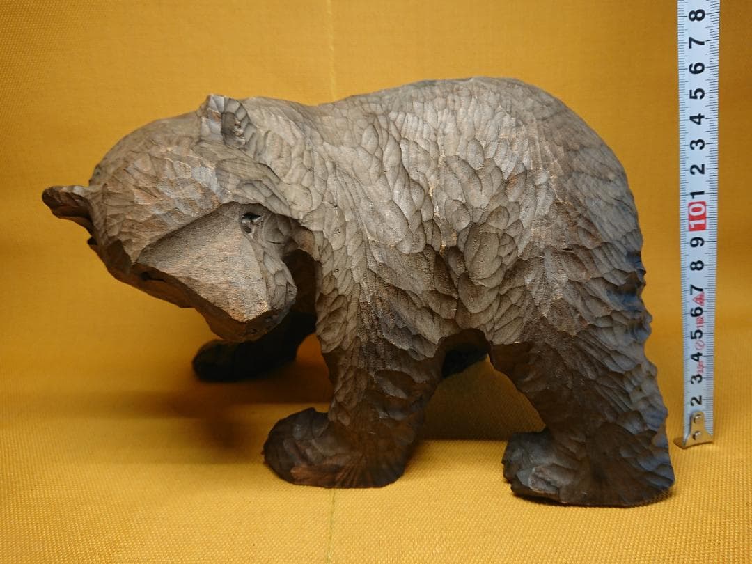 くま　熊　木彫　オブジェ　置物　インテリア　工芸品　美術品　A1034