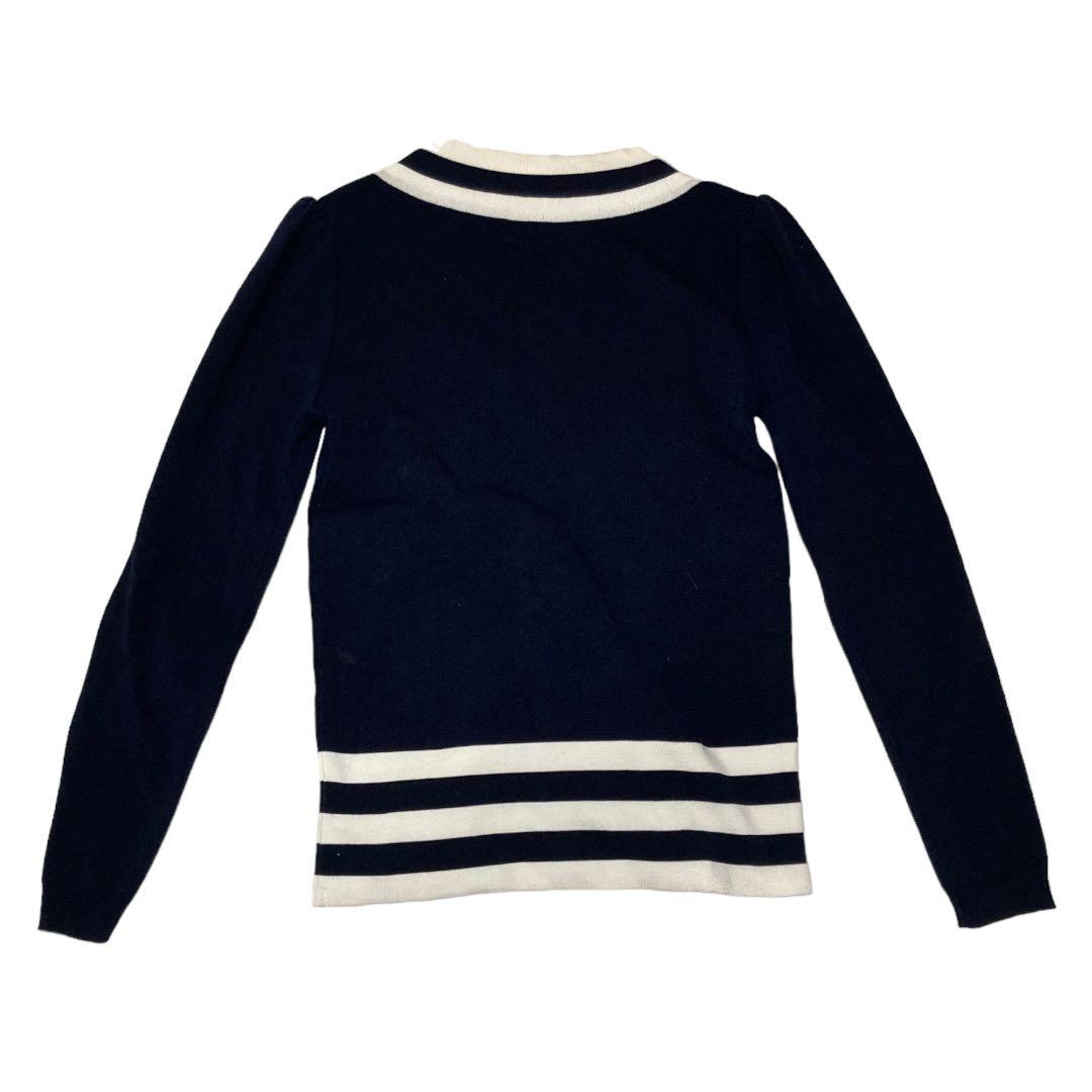 BORDERS at BALCONY Vネックニット ネイビー ホワイト 36