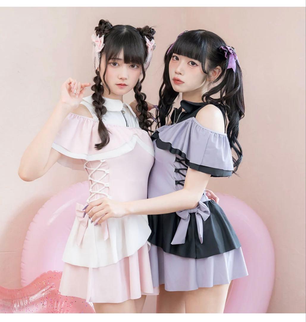 夢展望　魔法少女サイドレースアップ水着　パープル