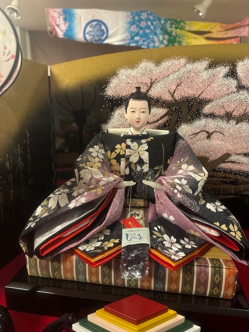 高級 三段 五人飾り 雛人形セット 荘川桜 新品未使用
