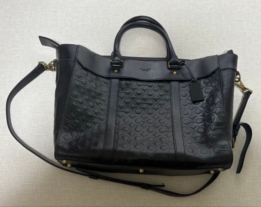 断捨離最終値下げ【coach】黒 レザー トートバッグ【グローブレザー】