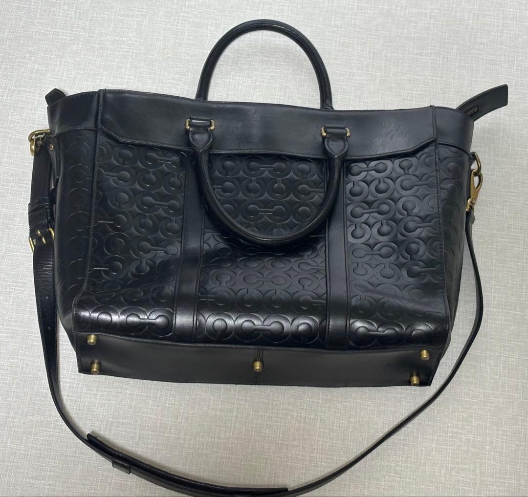 断捨離最終値下げ【coach】黒 レザー トートバッグ【グローブレザー】