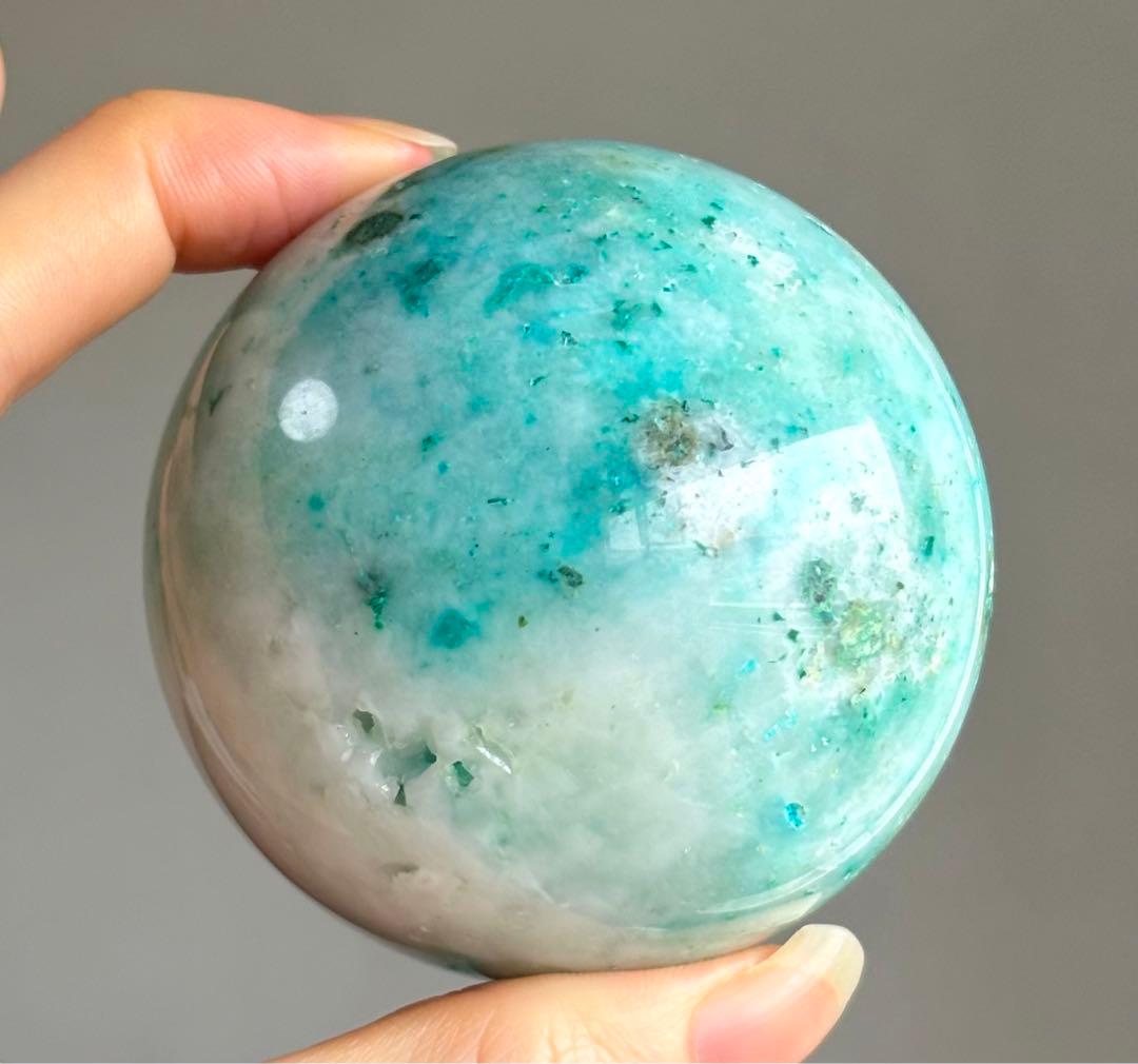 高品質　フェニックスストーン　スフィア　天然石　クリソコラ
