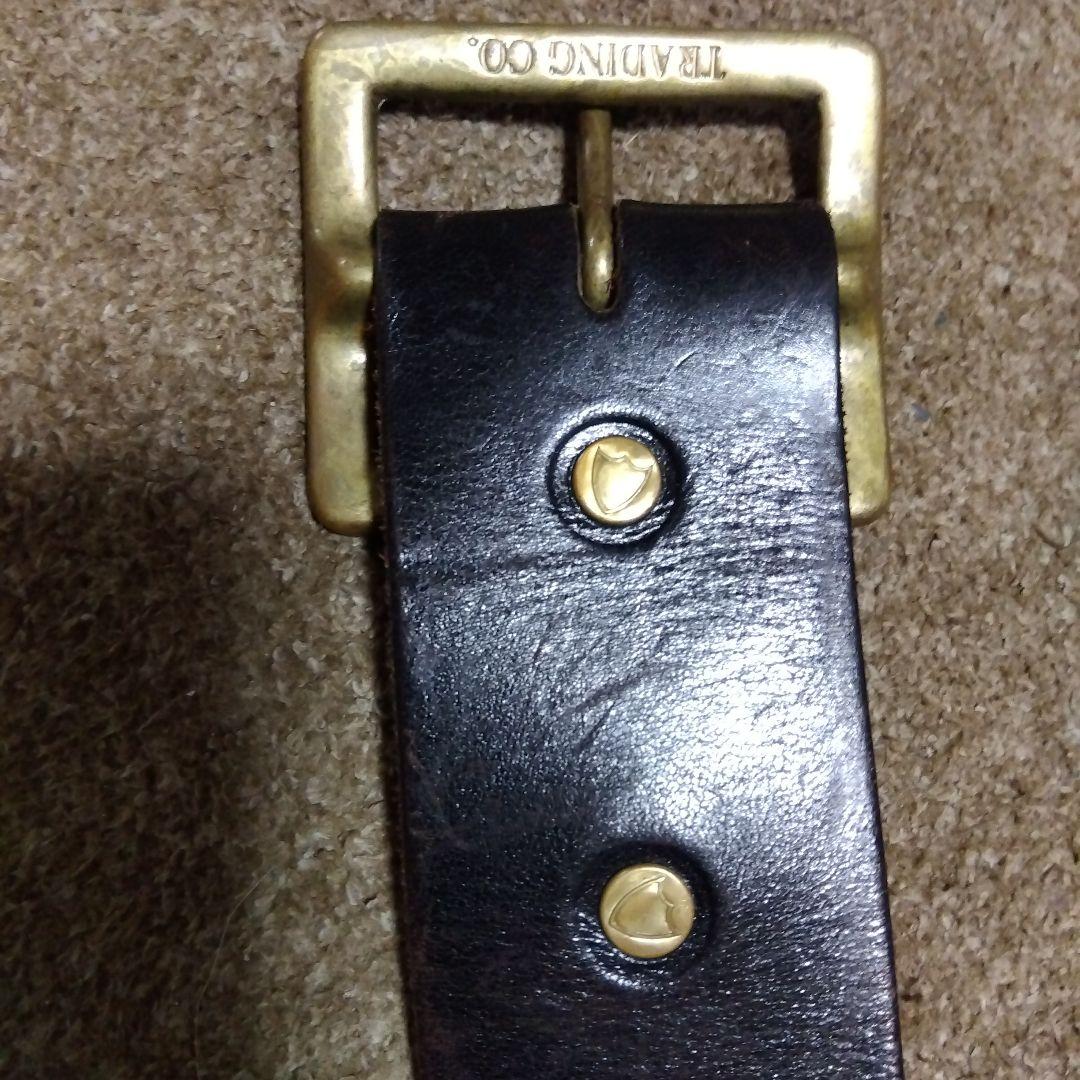 36inch HTC 茶芯 ピーナッツ レザー スタッズベルト ブラック