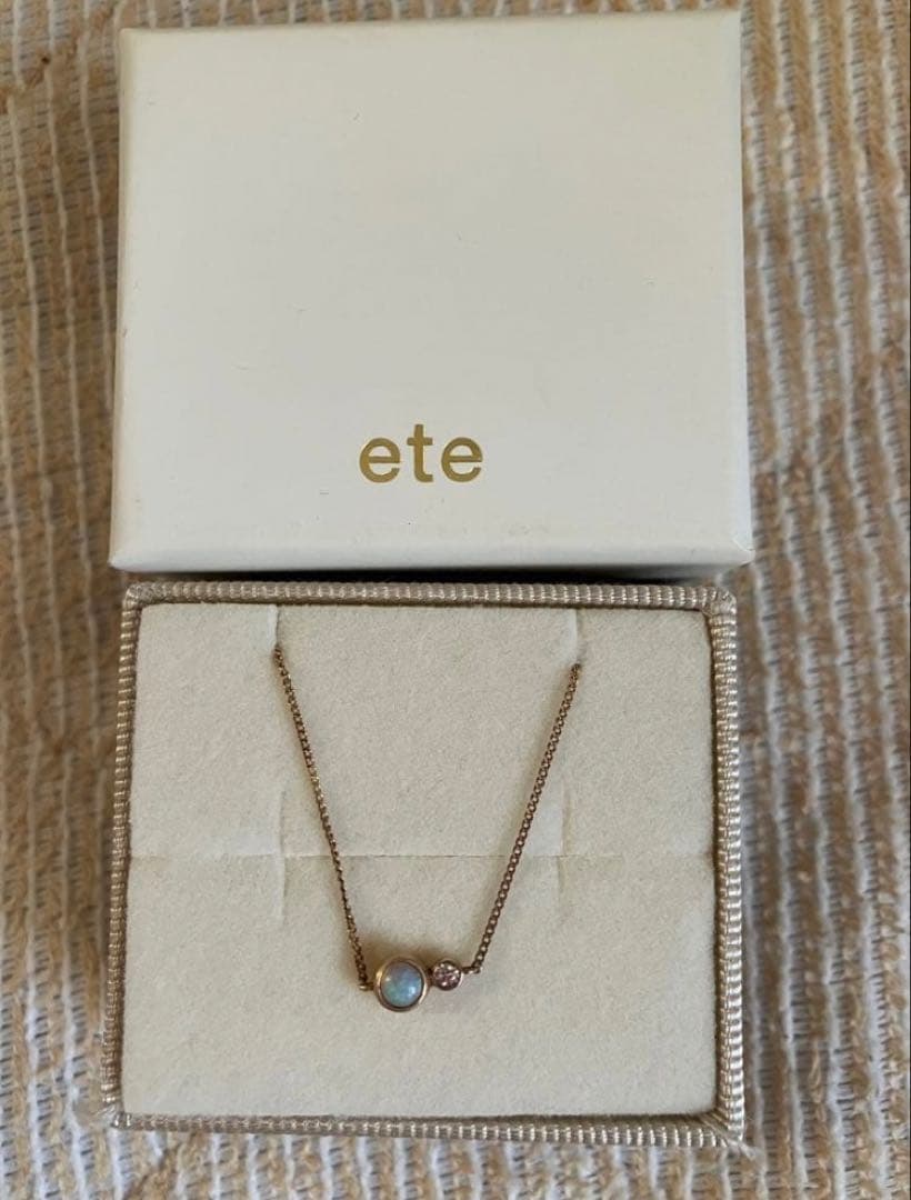 ete K10YG ベネチアンチェーン オパール ダイヤモンド ブレスレット