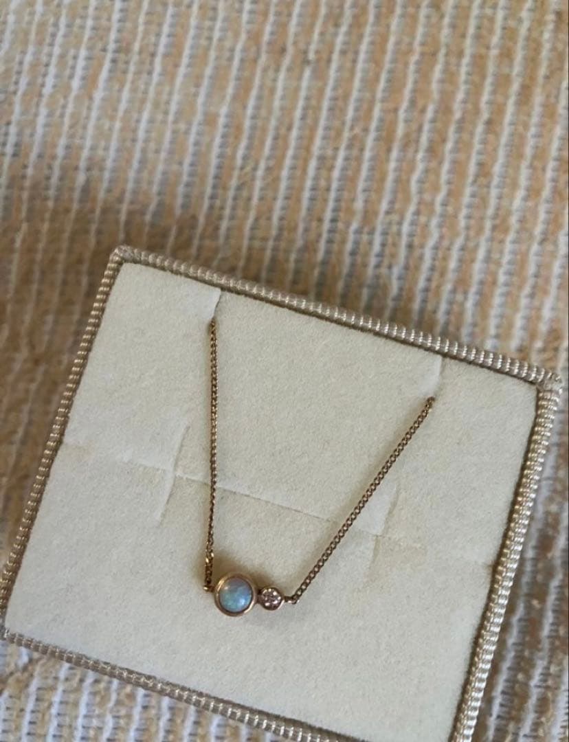 ete K10YG ベネチアンチェーン オパール ダイヤモンド ブレスレット